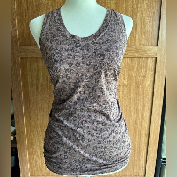 Burgundy Leopard Print Athleta Tank Top - Picture 1 of 2